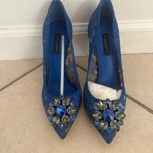 Dolce & Gabbana Lace rainbow pumps with brooch detailing